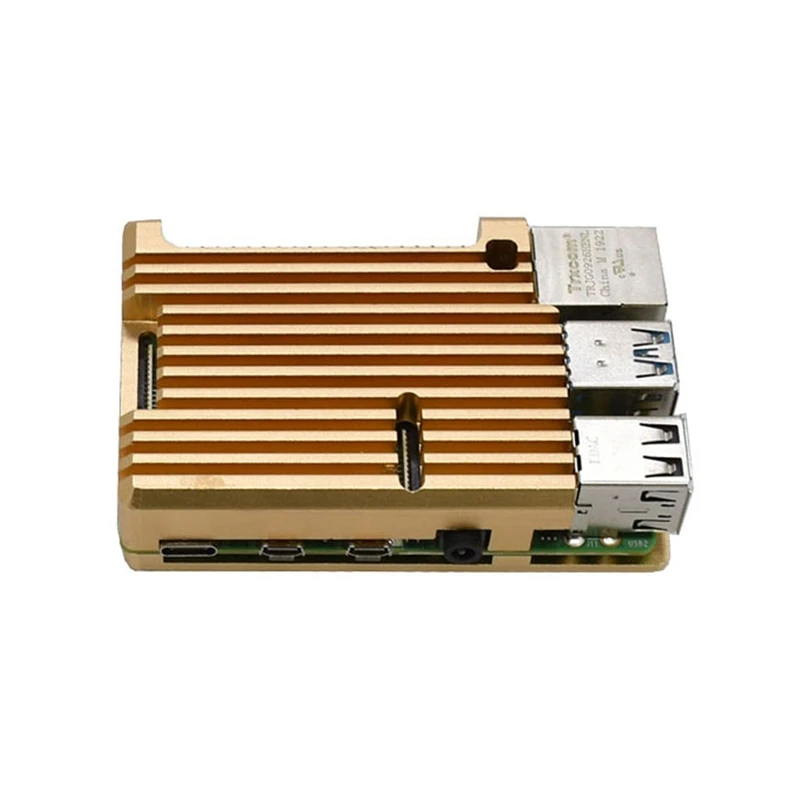 Для Raspberry Pi 4B 2G ram DIY Kit Поддержка 2,4/5,0 GHz wifi Bluetooth 5,0 с алюминиевым ЧПУ сплав защитный Золотой чехол 5V 3A P
