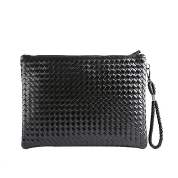 

Free Shipping Hot Selling Black Day Clutches Soft PU Knitting Envelope Bags For Men