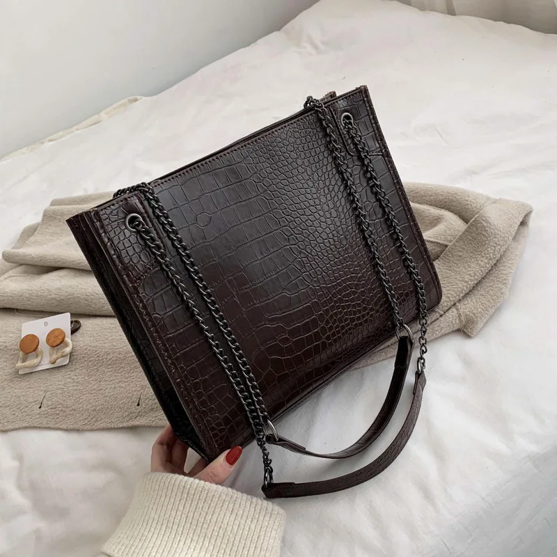 

Crocodile Pattern Women's 2019 New Style Korean-style Fashion Tote Bag Autumn And Winter Versatile Crossbody Bag Large Capacity