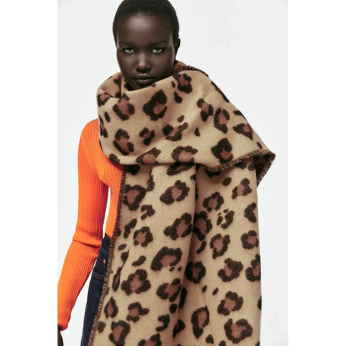 Bufanda de jacquard con estampado de leopardo para mujer, chal cálido y grueso a de frío, invierno, estilo europeo y americano Za, 2021| Bufandas de mujer| - AliExpress