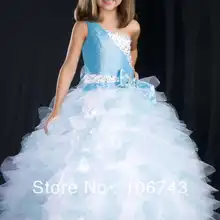 Настоящая распродажа бант скидка полностью вышитое бисером Свадебные платья черубические Детские пышные платья Свадебный Цветочный для девочек платья