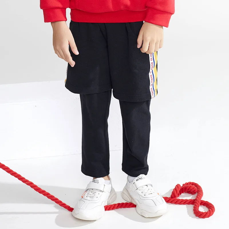 

Boys Pants 2019 Autumn And Winter New Korean Style Version Of The Fake Two Trousers Children's Casual Sports Pants Tide