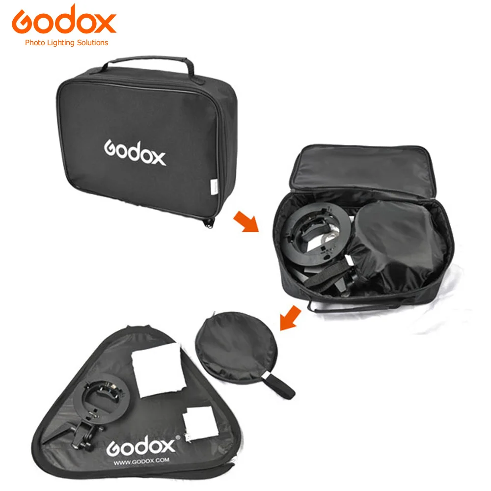 GODOX 50x50 см софтбокс с s-образным кронштейном стабильный Bowens держатель для вспышки складной софтбокс комплект для стрельбы S type Bowens