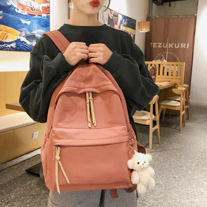 

New Waterproof Nylon Backpack For Teenagers Women Casual Large Capacity School Bag Simple College Wind Travel Backpack Mochila