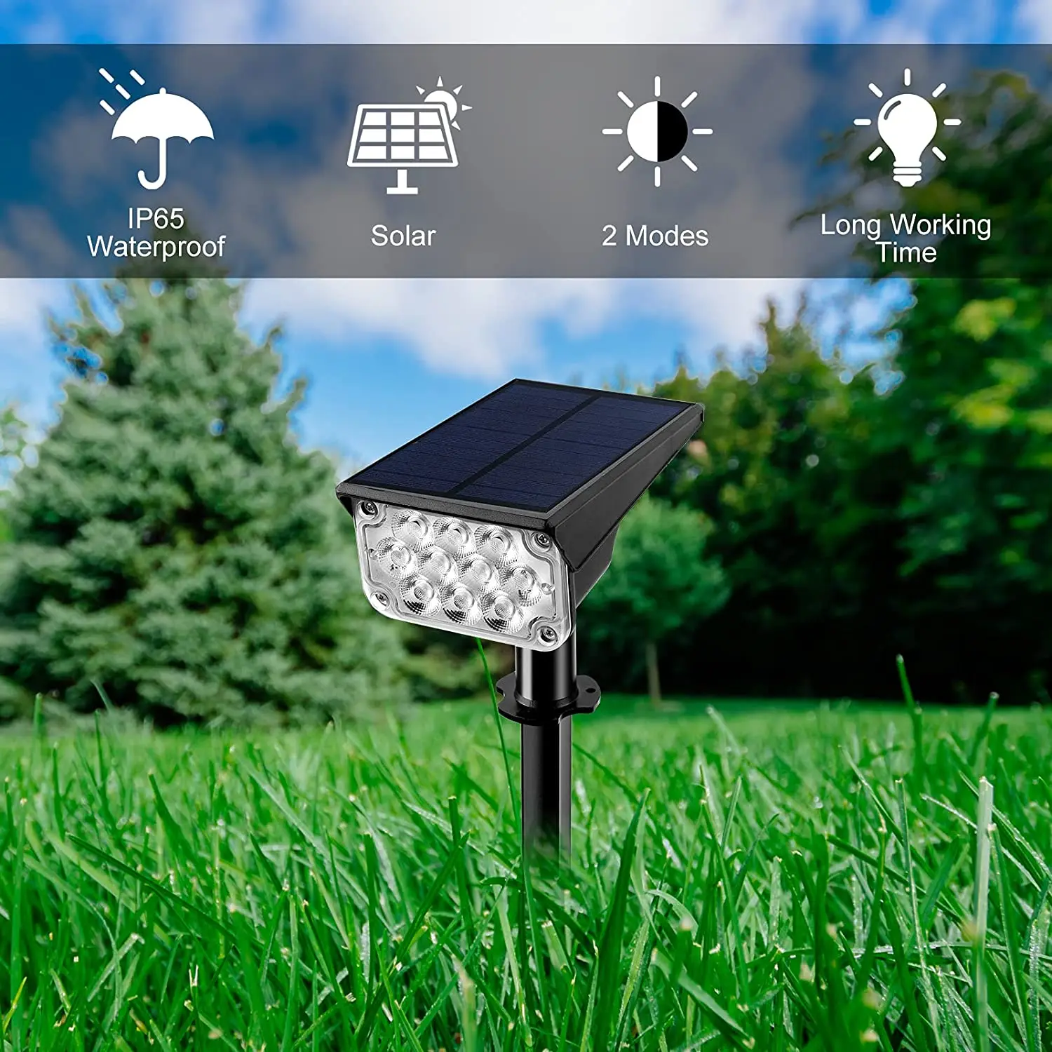 solar panel lights T-SUN Adjustable Solar Spotlight Solar Garden Light IP65 Solar Power Green Light For Yard Path Tree Decor Solar Light Outdoor solar motion lights