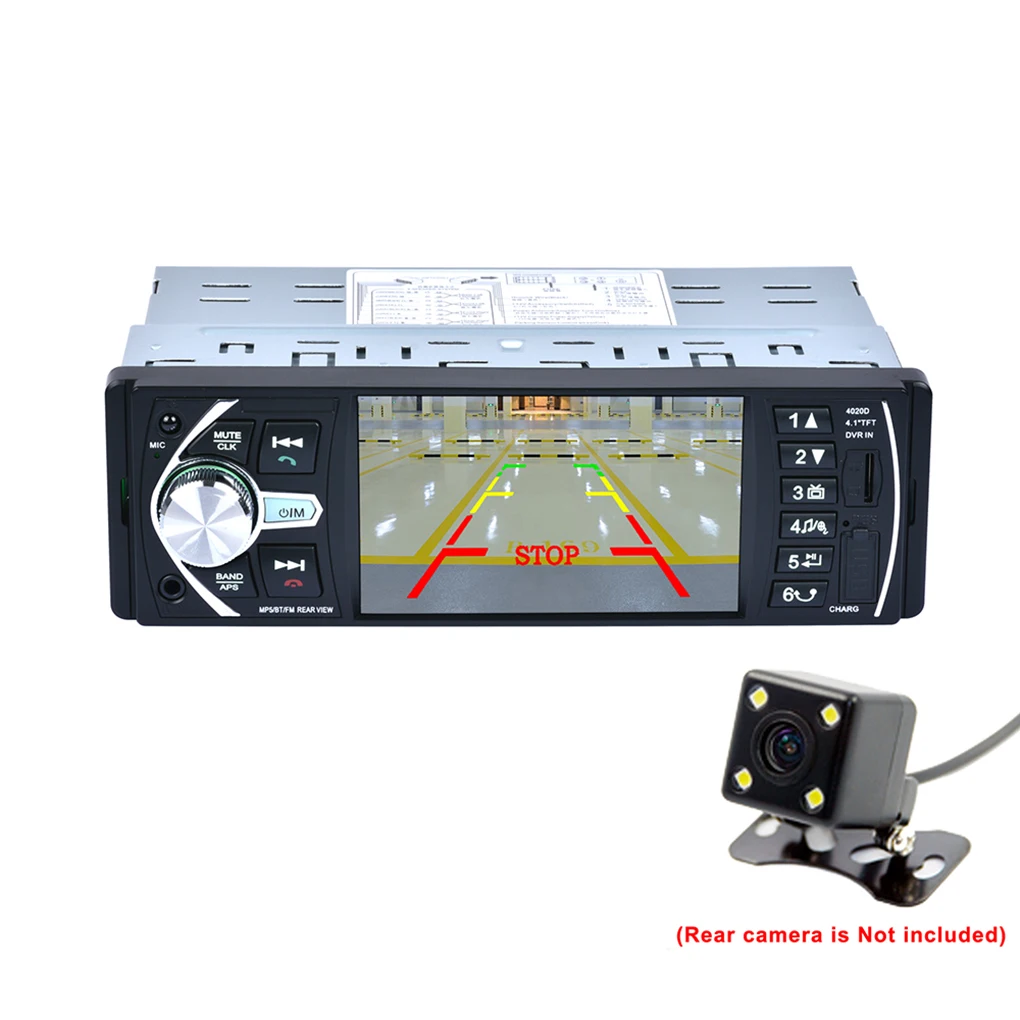 4,1 дюймов 12 В HD 1 DIN Автомобильная стереовидеоаппаратура MP3 MP5 плеер Авто Bluetooth FM радио USB поддержка камеры заднего вида DVR