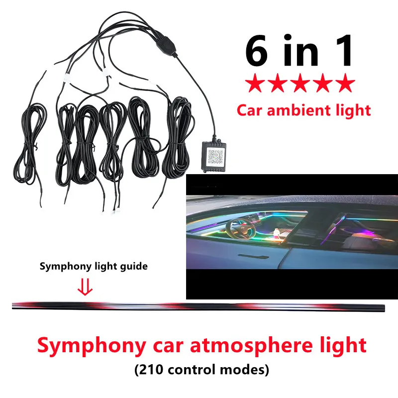 Universal Symphony RGB Auto Innenraum Ambient Leuchten LED Musik Sync  Glasfaser