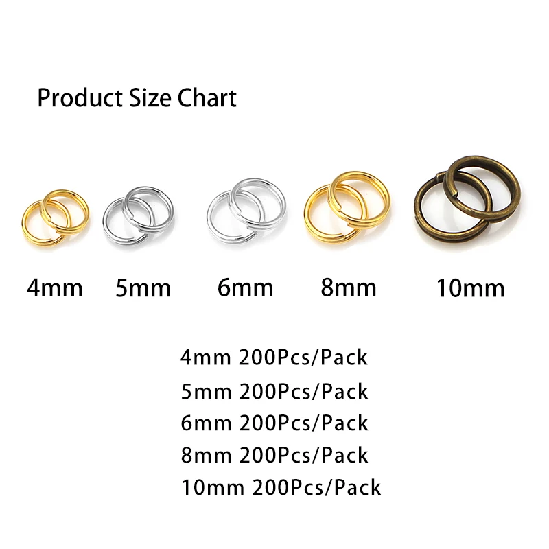 Black Double Jump Rings, Split Rings, 4mm/5mm/6mm/8mm/10mm