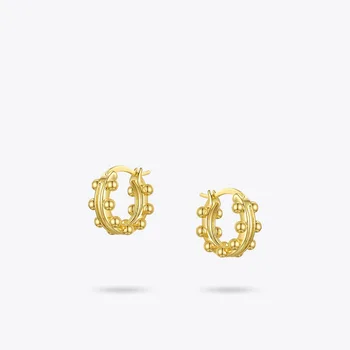

ENFASHION Circle Bead Hoop Earrings For Women Gold Color Round Balls Hoops Earings Fashion Jewelry 2020 Gifts Kolczyki E201195