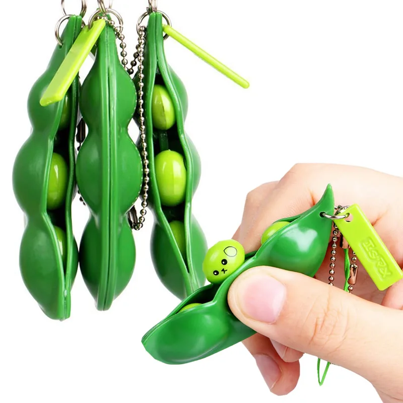 Juguete de descompresión para adultos, juguete antiestrés para apretar los granos de los guisantes, juguete antiestrés