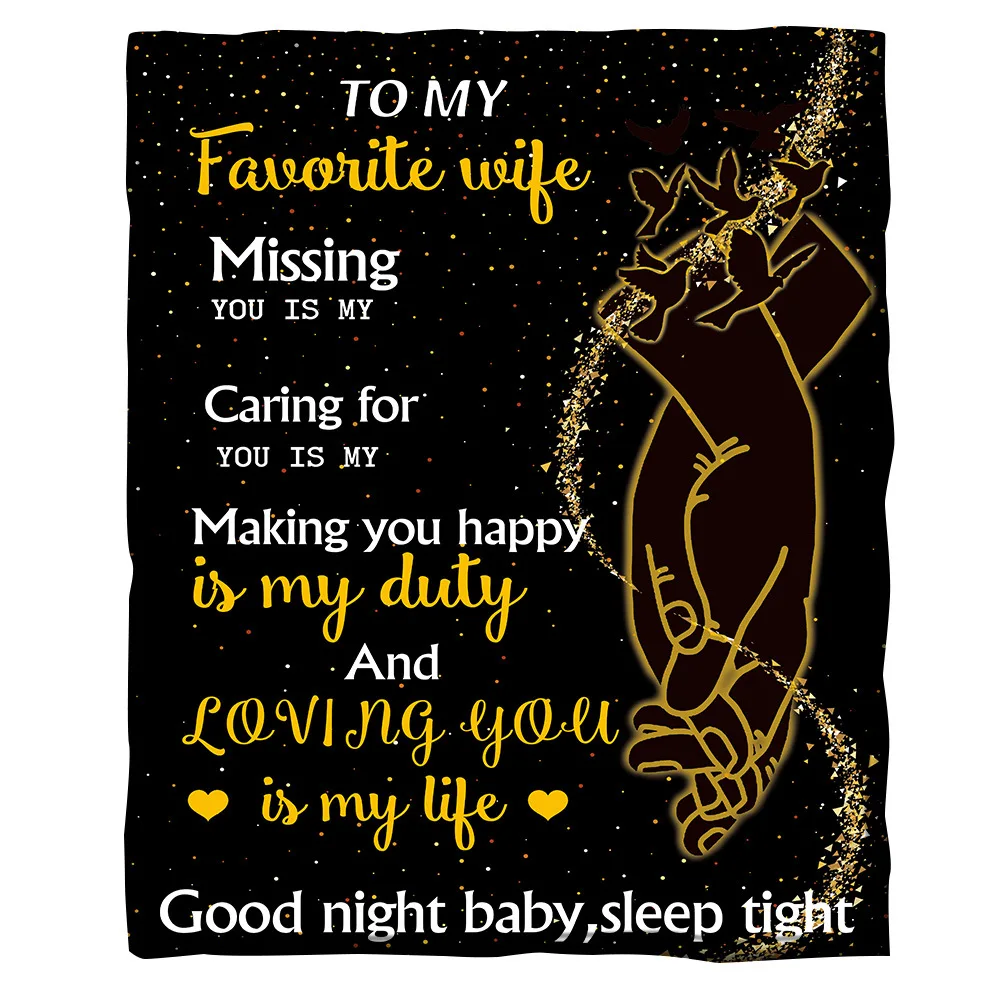 

To My Favorite Wife Fleece Blanket 3D Full Printed Wearable Blanket Adults/kids Fleece Blanket Sherpa Blanket Drop Shipping