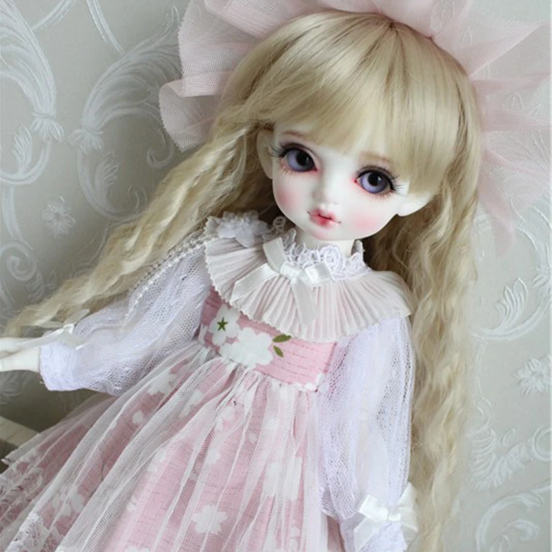 Одежда для куклы 1/6 платье розовое кружевное с маленьким цветком 1/4 BJD SD Blyth