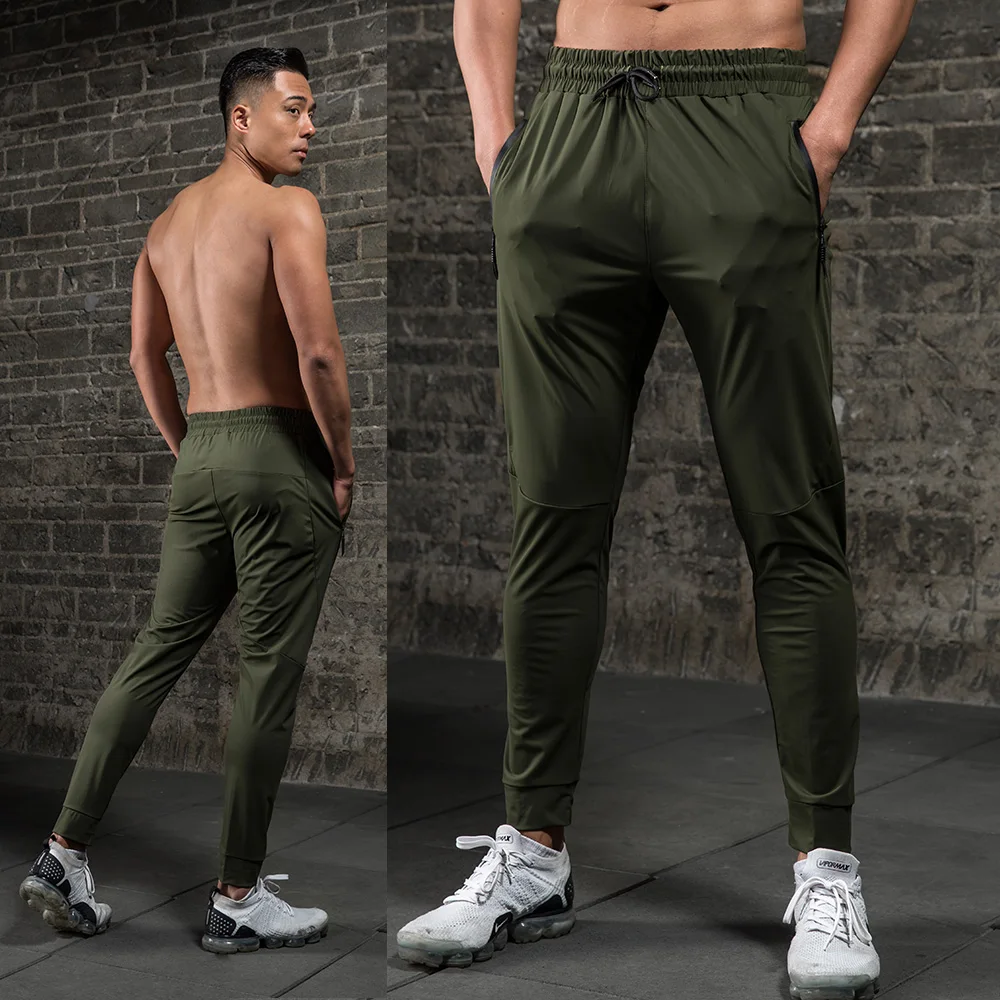 

Быстросохнущие спортивные штаны для мужчин, тренировочные штаны для фитнеса, бега, тренировок на молнии, карманы, тренировочные штаны для футбола, тренировочные штаны, нейлоновые брюки