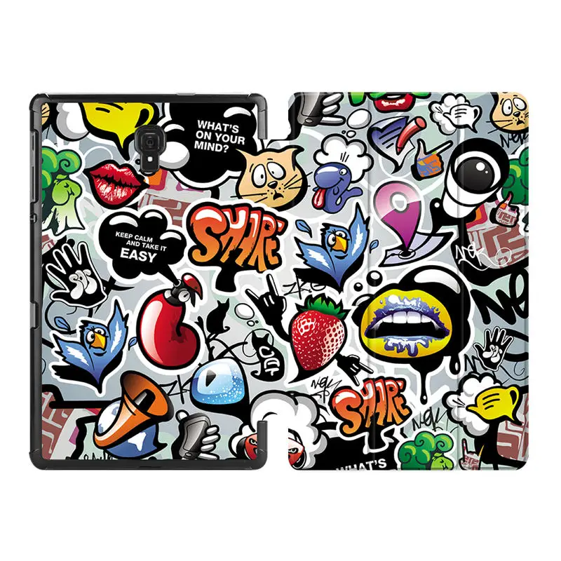 MTT PU кожаный чехол для Samsung Galaxy Tab S4 10,5 дюймов SM-T830 T835 T837 три раза флип-стенд смарт-чехол мультфильм планшет Funda - Цвет: SS12