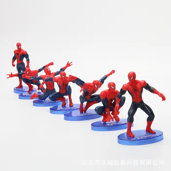 

7pcs/set Toys Avengers Endgame Infinity War Spiderman can Shake head Figure Superhero Spiderman set PVC Collectible Model 11CM