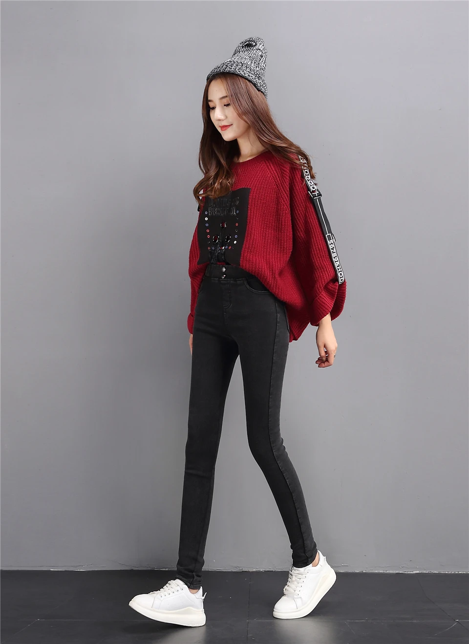 Magic pants feet new spring/winter black pants black pencil pants with fleece leggings thermal pants for women