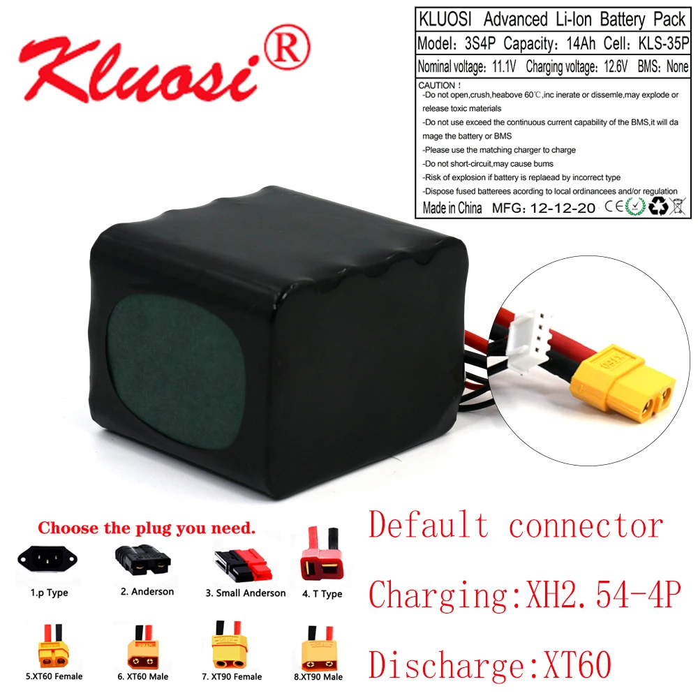 KLUOSI 3S4P 12V 14Ah высокое Ёмкость Бла (беспилотный летательный аппарат Перезаряжаемые