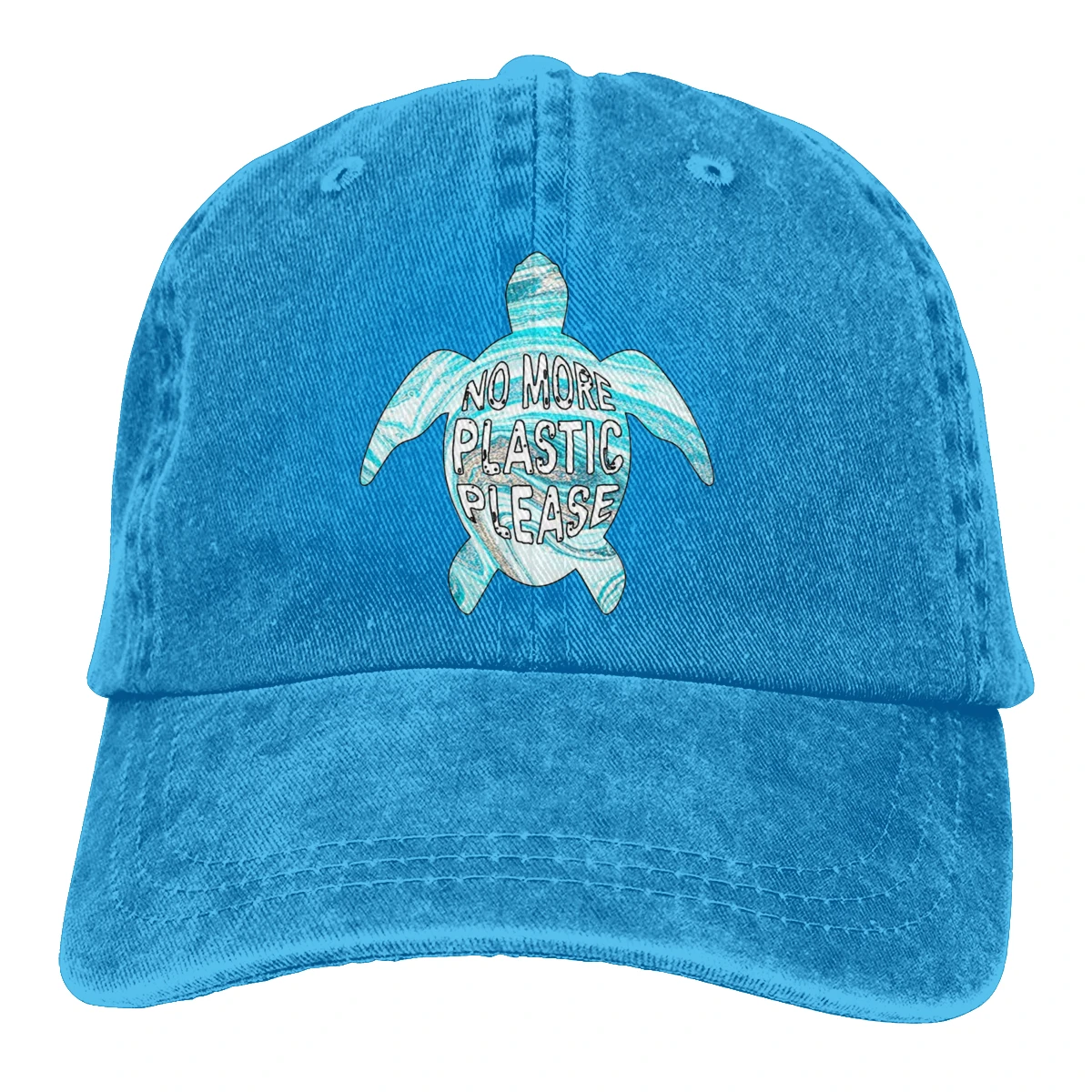 Морская черепаха нет больше пластиковый Casquette черный унисекс Мужские Женские джинсовые бейсболка с ремешком кепки Регулируемый Гольф папа шляпа