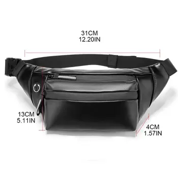 

Fashion Men PU Waist Fanny Pack Belt Bag Pouch Travel Hip Bum Shoulder Bags Purse