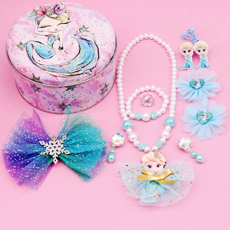 Весь набор hello kitty/аксессуары в виде мишки для девочек, эластичные резинки для волос, заколки для волос, заколки, ожерелье, серьги, детский подарок на день рождения