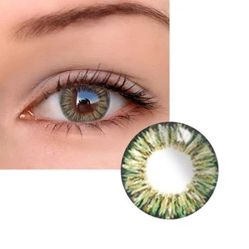 

2 pcs/pair Mrs.H Green Eye Contacts Cosplay Cosmetics Contact Lenses Year Throw Natural Colored Eye Contact Lenses