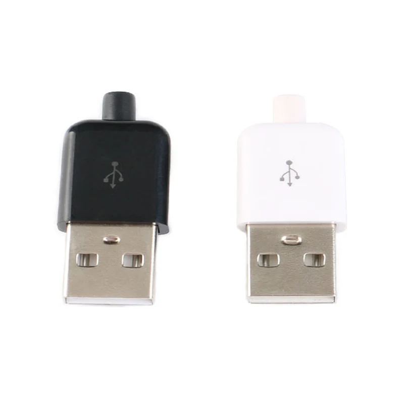 10 шт. 4-контактный разъем USB 2 0 типа A папа для пайки с пластиковой крышкой сделай