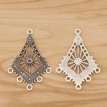 

10 Pieces Tibetan Silver Chandelier Earring Multi Strand Connector Charms Pendants for Boho Jewellery Making 46x32mm