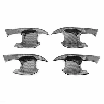 

For Toyota RAV4 2019 2020 Exterior door handles​ Accessories Carbon Fiber Door Handle Cover+Surrounds