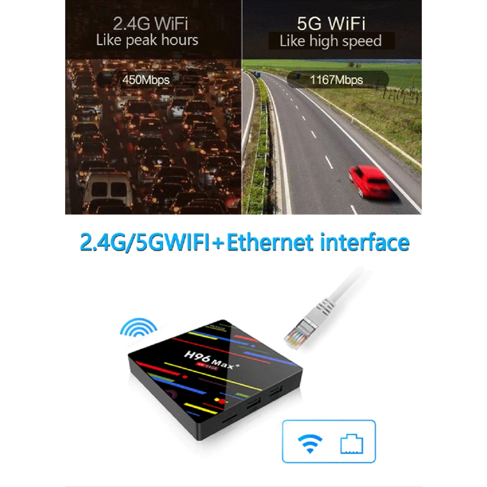 H96 MAX+ двойной wifi DDR3 Android 9,0 4K Smart tv box Android tv box 2G/16G 4G/32G 4G/64G с Bluetooth системой