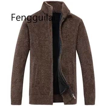 

2020 Winter Mink Imitation New Fashion Jackets For Men Trend Streetwear Overcoat Wind Breaker Velvet Casual Coat Mens Clothing