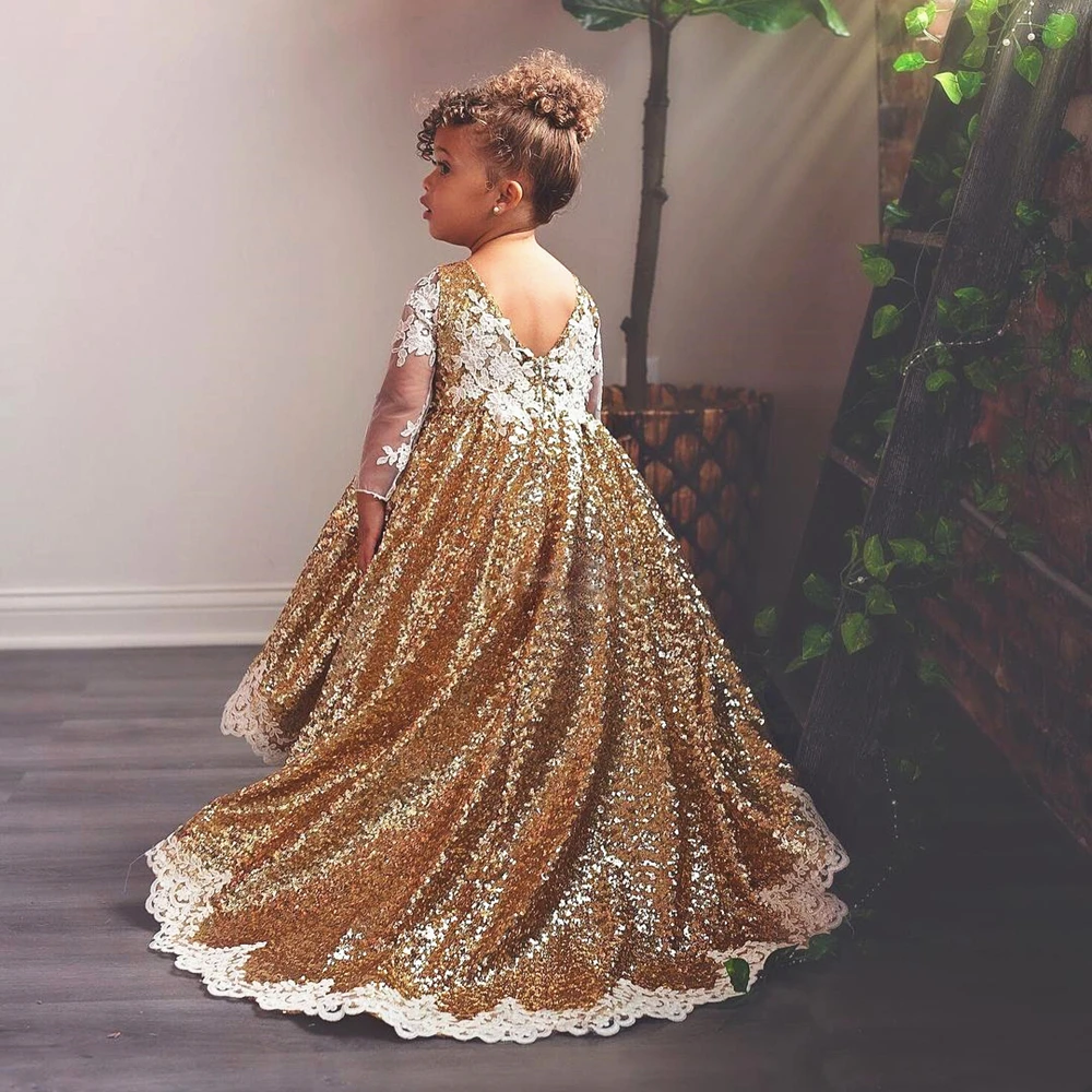 Toddler Kids Baby Girl Sequin Dress Ball Gown Party Pageant Bridesmaid Dresses 