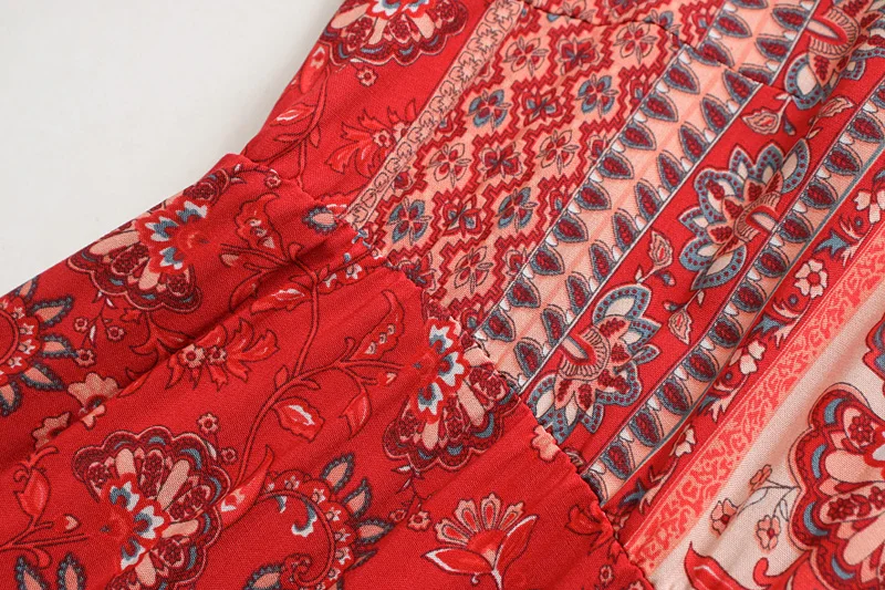 Everkaki цветочный принт женское длинное платье Boho осень зима Цыганская Шея завязывается винтажные женские повседневные платья Maxi женские Новинка