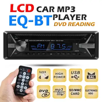 

DC 12V 1000U Single 1 DIN Car Stereo CD DVD Player Bluetooth MP3 USB AUX-in FM Radio In Dash Head Unit Receiver Music Player