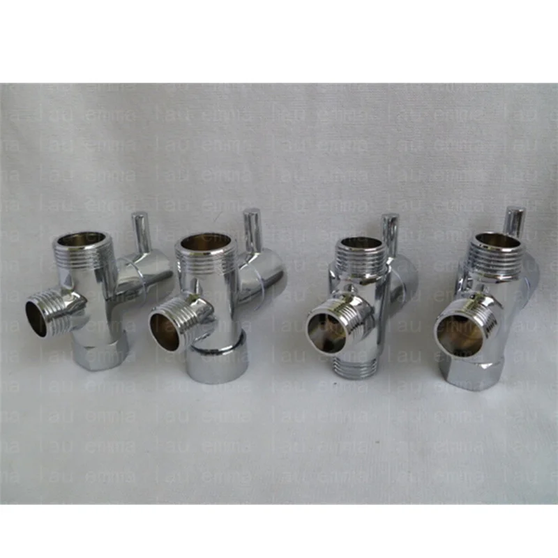 ใหม่ DN15 DN20 1/2 "3/4" ก๊อกน้ำอะแดปเตอร์อ่างล้างจาน Splitter Diverter 3-Way วาล์วน้ำ Tap ตัวเชื่อมต่อห้องน้ำ Bidet ฝักบัว 1