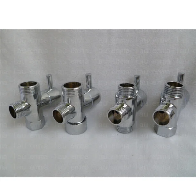 ใหม่ DN15 DN20 1/2 "3/4" ก๊อกน้ำอะแดปเตอร์อ่างล้างจาน Splitter Diverter 3-Way วาล์วน้ำ Tap ตัวเชื่อมต่อห้องน้ำ Bidet ฝักบัว 1