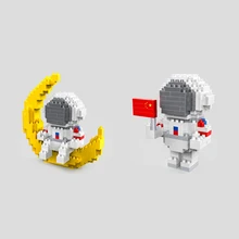 Jeu de construction d'astronaute, micro diamant, blocs de nanobrics, modèle de jouets éducatifs, aventure spatiale, briques de construction pour ornement, cadeaux