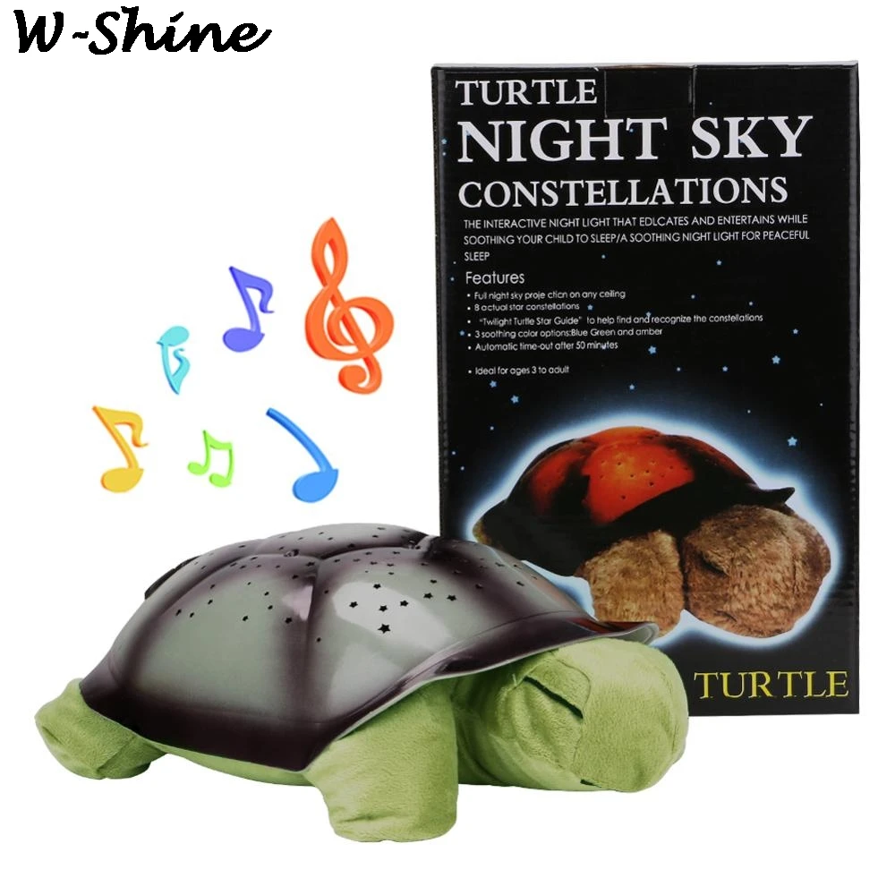  Turtle Night Light Projector Stars Moon Night Lamps for Kids Bedroom Cute Plush Animals Colorful Ni - 4000119010347