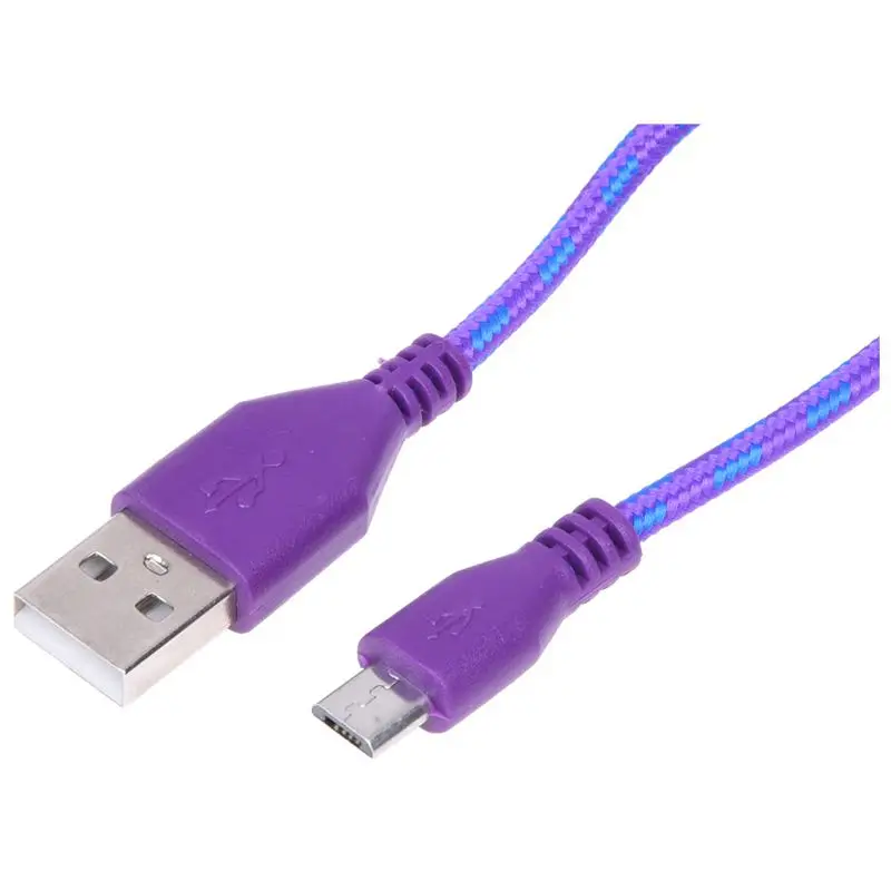 1 м Плетеный тканевый мини USB кабель для передачи данных и синхронизации зарядного устройства для сотового телефона розовый