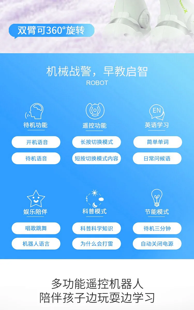 Игрушки Xuezhishan, робот-игрушки с дистанционным управлением, четырехполосный пульт дистанционного управления, умный робот для раннего образования, танцующий робот