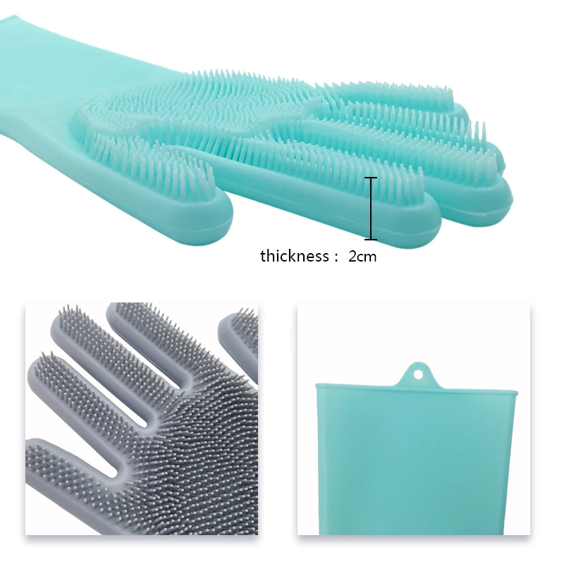 1 пара посуды моющиеся перчатки волшебные силиконовые для мытья посуды перчатки с чистящей щеткой кухонные моющие чистящие перчатки