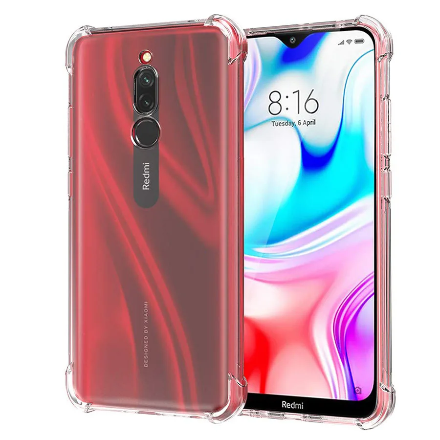 Ударопрочный Прозрачный Ультра тонкий мягкий силиконовый чехол для Xiaomi Redmi 8 TPU