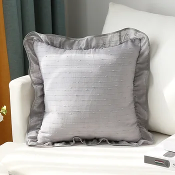 

30x50/45/60/70cm gauze lace pillow case sofa cushion cover pastoral princess backrest frill pillowcase