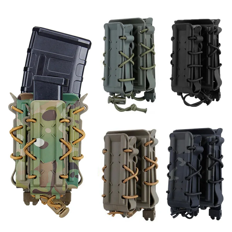 

Tactical Molle Magazine Pouch Case 9mm 45ACP 5.56 7.62 Rifle Pistol Mag Bag Double Fast Attach Carrier Case Hunting Accessories