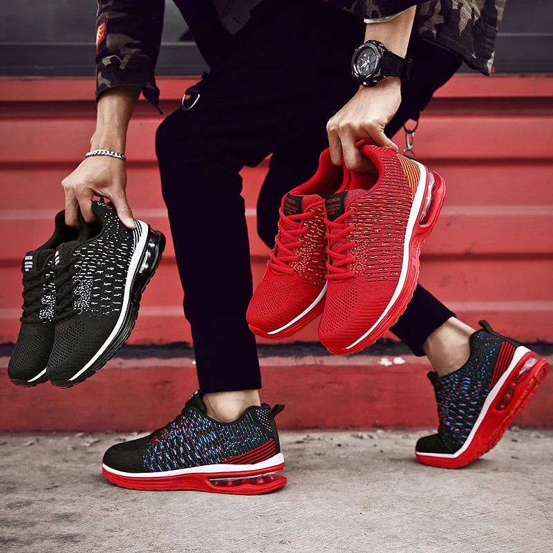 Кроссовки мужские и женские дышащие сетчатые прогулочные с амортизацией дешевая