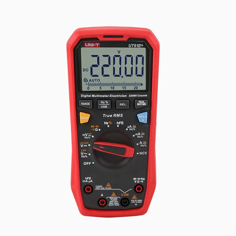 UNI T Цифровой мультиметр UT61B + UT61D UT61E True RMS AC/DC Напряжение переменного тока