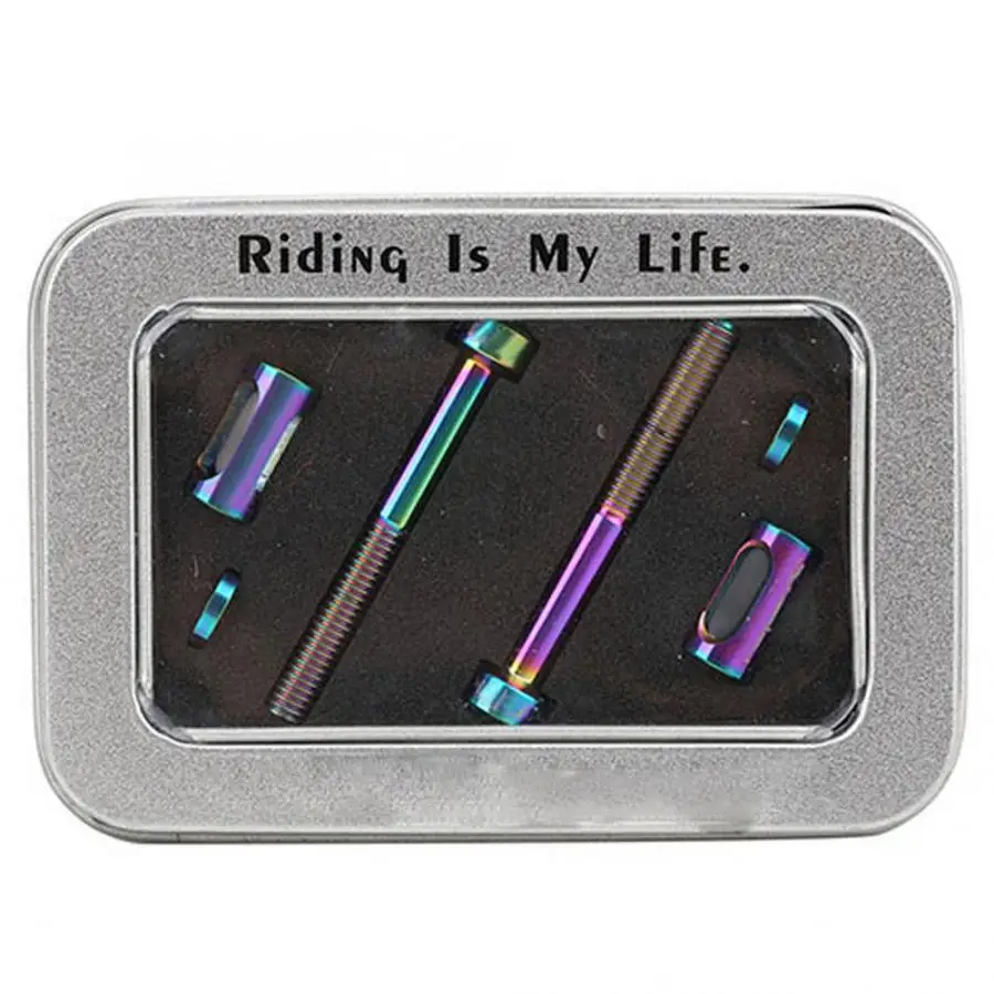 6 единиц, велосипед держатель компьютера фиксированные болты титановые сплав M5X40 крепление винты для MTB шоссейных велосипедов держатель Замена аксессуары - Цвет: colorful