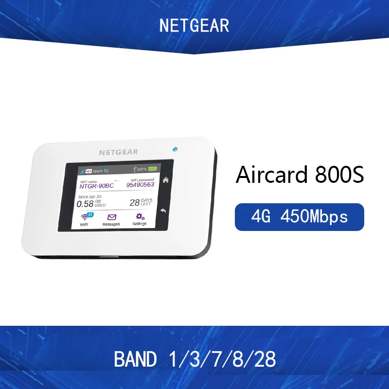 

Original Unlocked Netger AirCard 800s Ac800s Cat9 450Mbps 4g Mifi dongle 4G Router Add jump cable