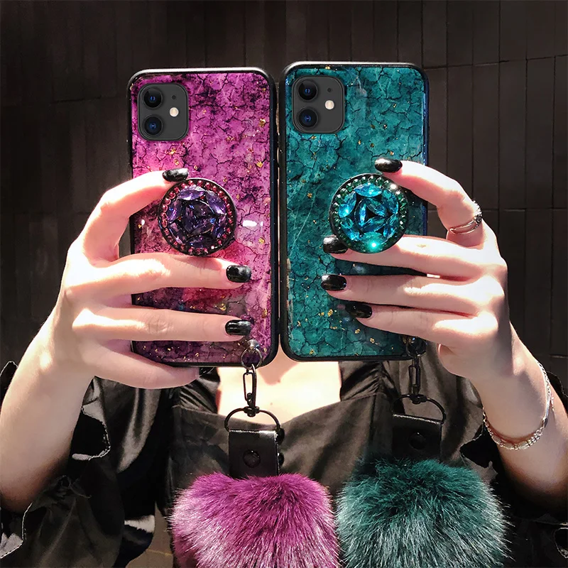 Эпоксидная Золотая фольга драгоценный камень чехол для телефона iphone 11 X XS XR Pro MAX 7 8