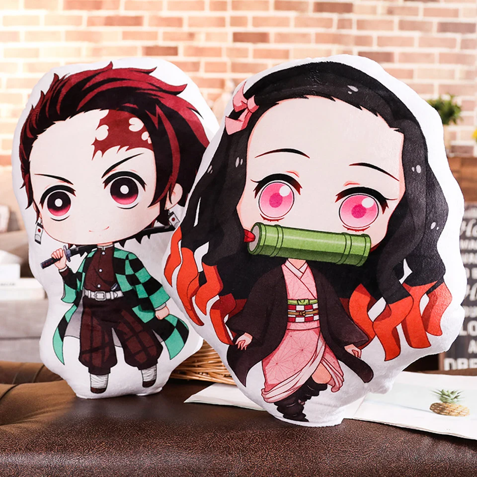 Tronzo Kawaii Demon Slayer Kimetsu no Yaiba Kamado Tanjirou Kamado Nezuko мягкая плюшевая подушка в стиле аниме Подушка для сна куклы игрушки подарки