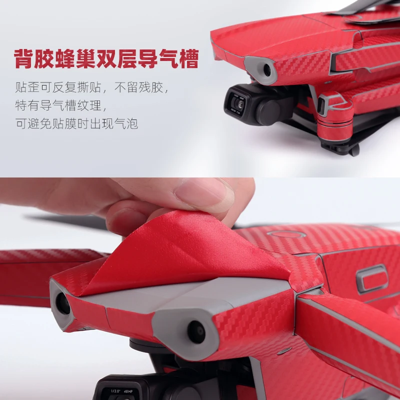 Mavic Air 2 Newest FPV Drone Protective Luxury Carbon Fiber Sticker Skin Cover Waterproof Sticker Spare For Dji Mavic Air 2